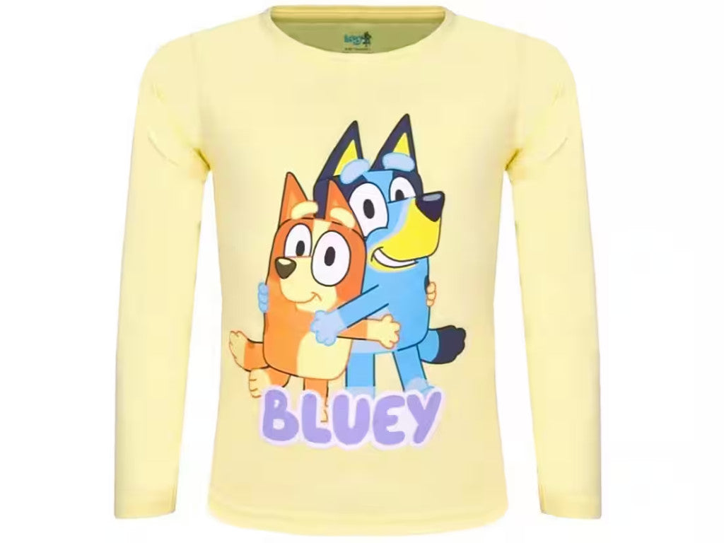 Bluey Hug Yellow Kinder Langarmshirt, 2 Jahre / 92 cm