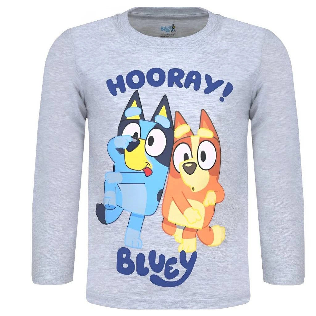 Bluey Hooray! Grey Kinder Langarmoberteil, 2 Jahre / 92 cm