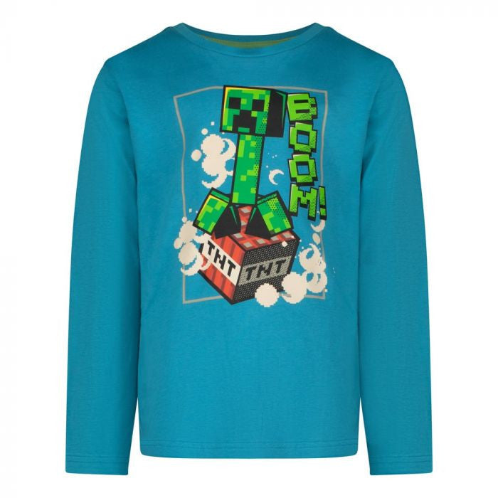 Minecraft BOOM! Kinder Langarm-Shirt, 9 Jahre