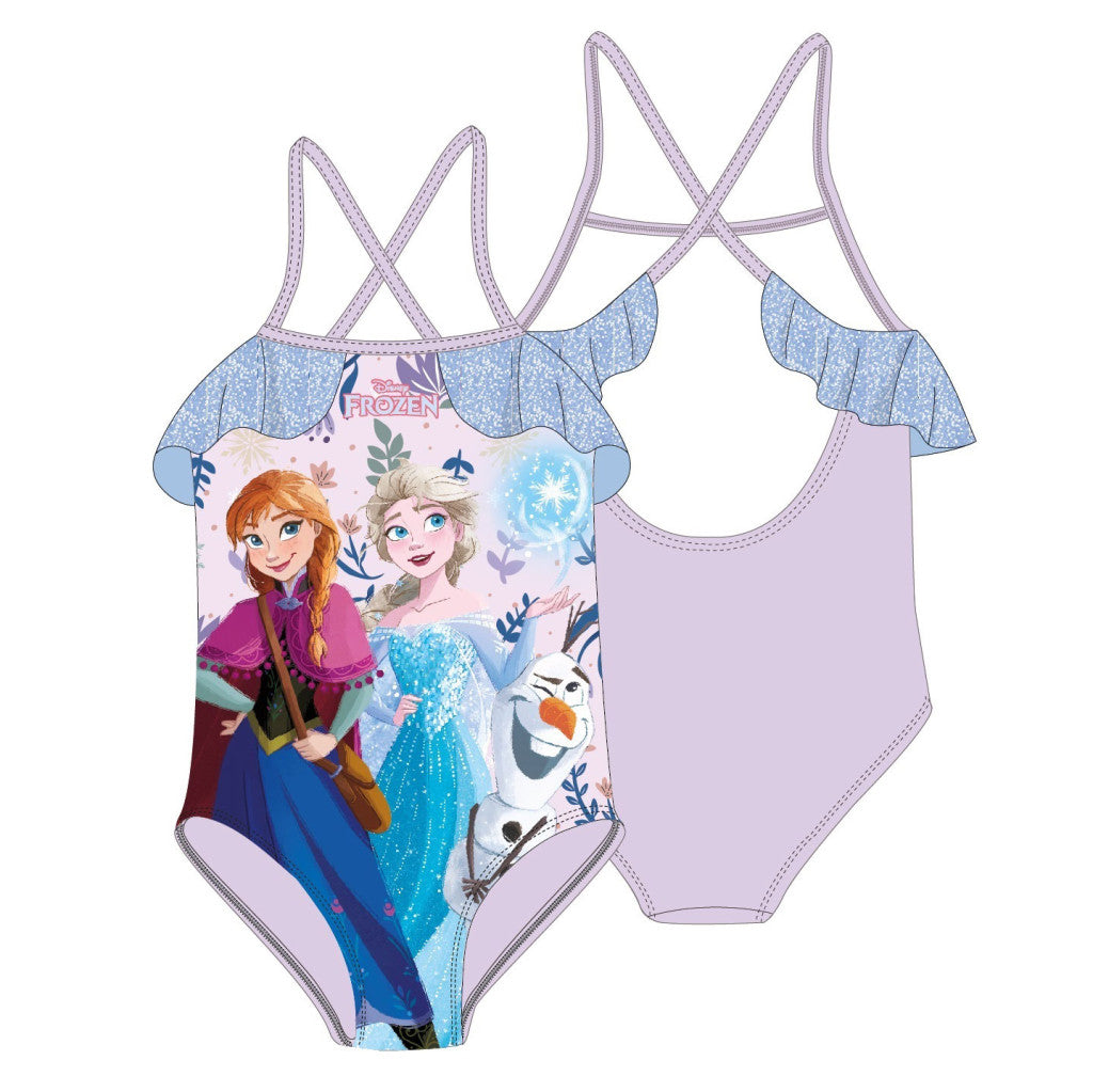 Disney Eiskönigin Sisters Light Purple Kinder Badeanzug, Schwimmanzug 5 - 6 Jahre / 110 - 116 cm