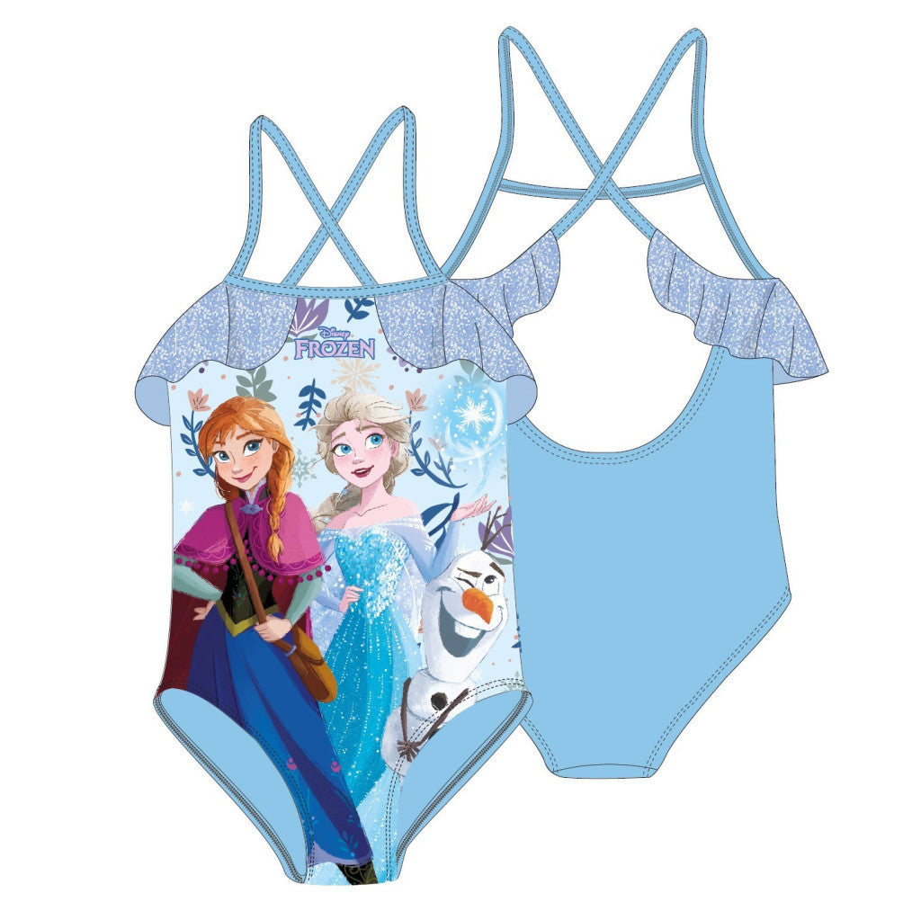 Disney Eiskönigin Sisters Blue Kinder Badeanzug, Schwimmer 5 - 6 Jahre / 110 - 116 cm