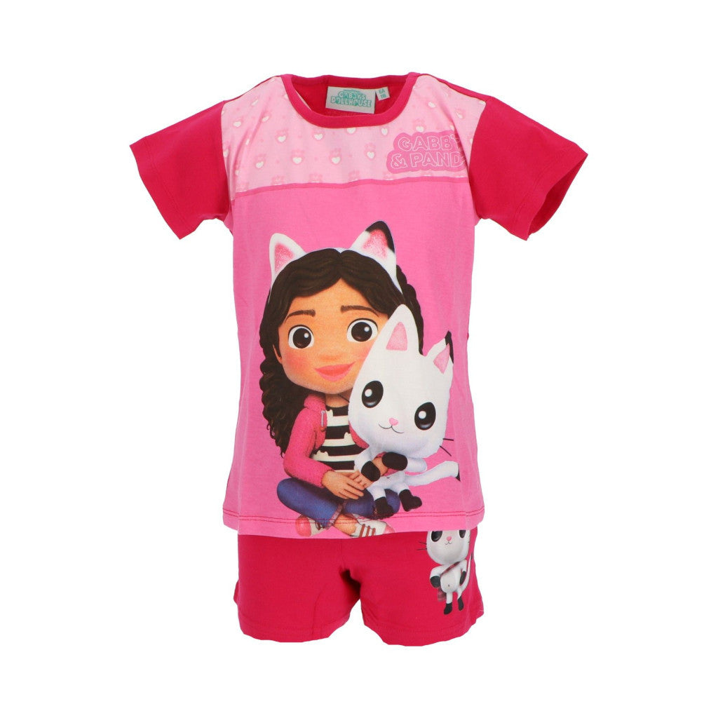 Gabby's Dollhouse Pandy Pink Pandy Paws Pink kurzer Kinderpyjama 2 Jahre / 92 cm