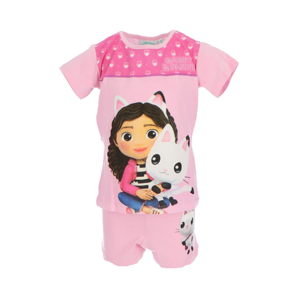 Gabby's Dollhouse Pandy Light Pink Pandy Paws Light Pink kurzer Kinderpyjama 2 Jahre / 92 cm