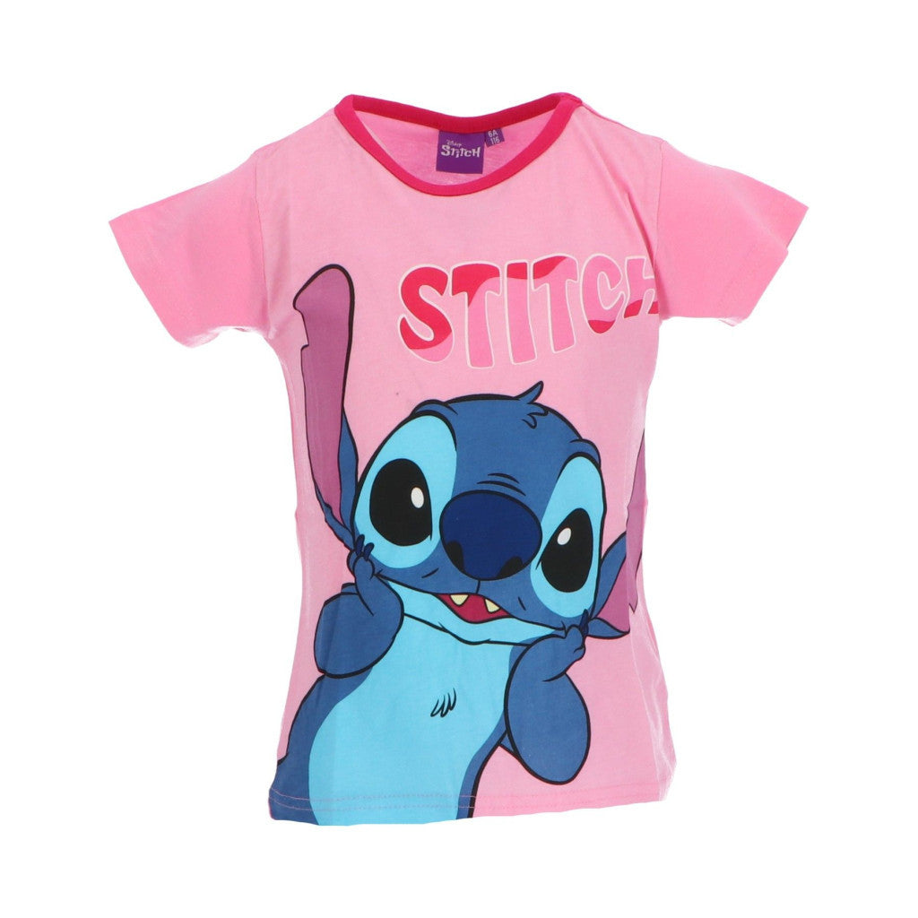 Disney Lilo und Stitch Surprised Light Pink Kinder Kurzarmshirt, Oberteil 3 Jahre / 98 cm