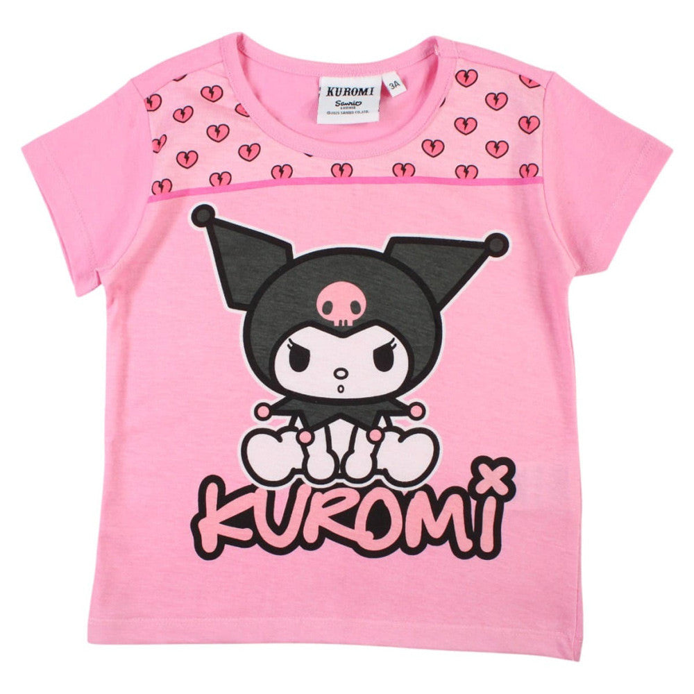 Hello Kitty Kuromi Pink Kinderkurzes T-Shirt, Oberteil 4 Jahre
