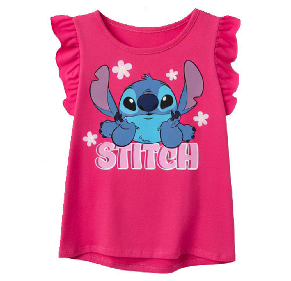 Disney Lilo und Stitch Tiny Smile Pink Kinder kurzärmliges T-Shirt, Oberteil 5 Jahre / 110 cm