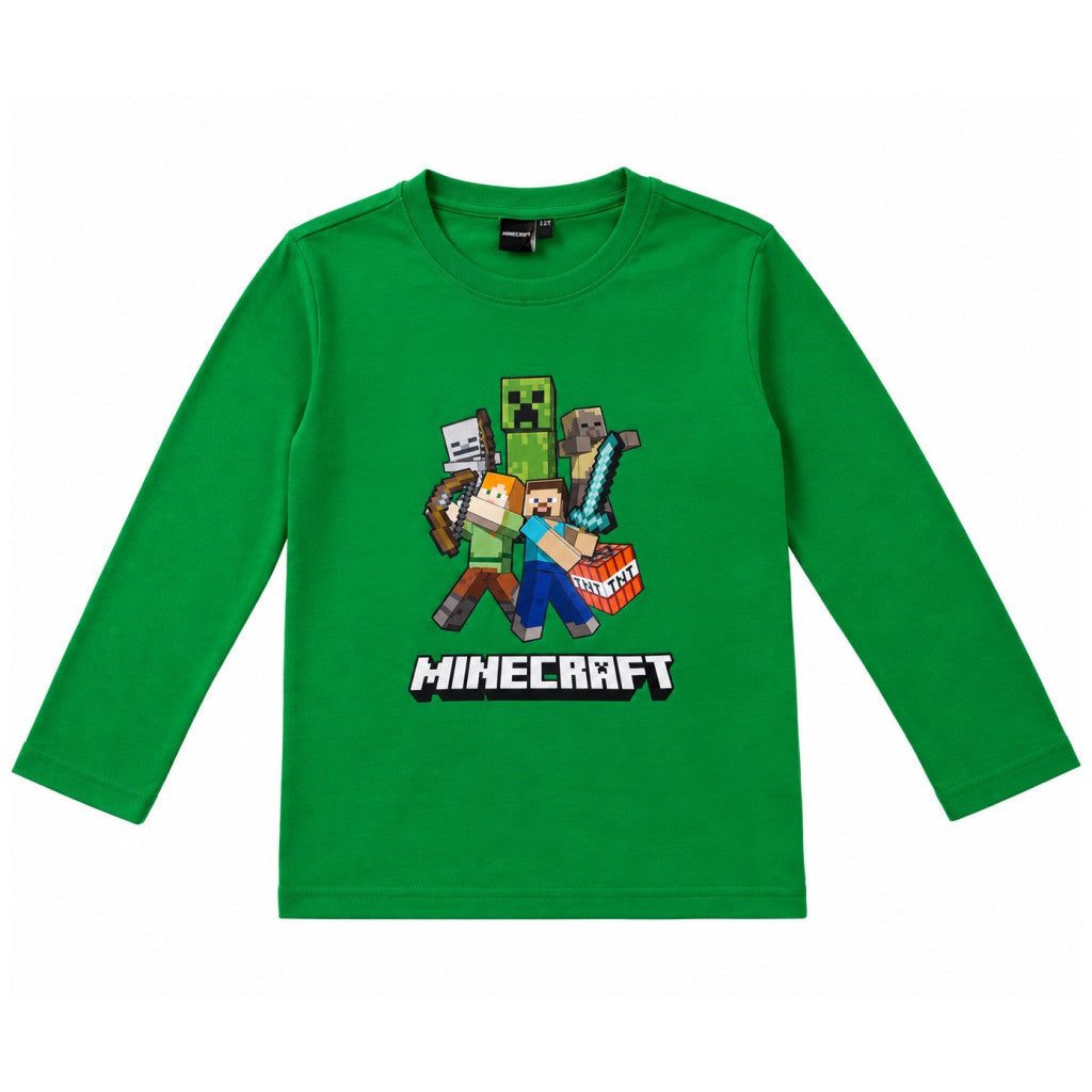 Minecraft Battle Green Kinder Langarmshirt, Oberteil 10 Jahre / 140 cm