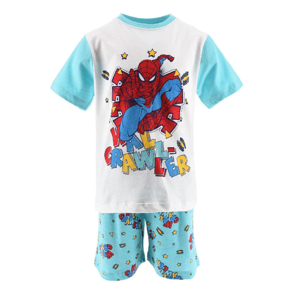 Spiderman Wall Crawler Blue Kinderkurzpyjama 8 Jahre / 128 cm