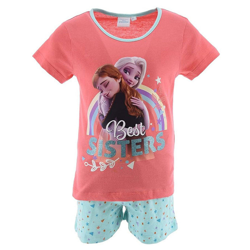 Disney Eiskönigin Best Sisters Peach Kinderkurzpyjama 5 Jahre/110 cm
