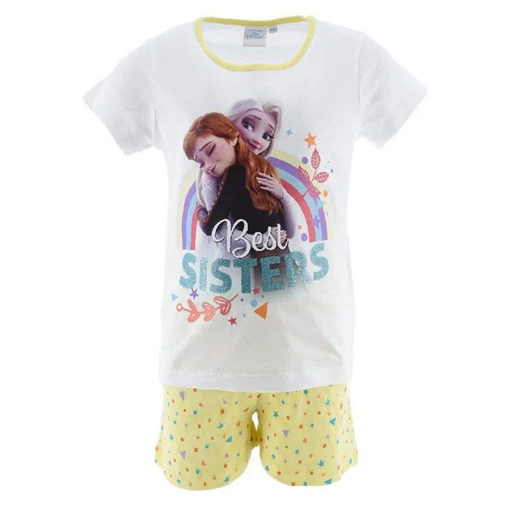 Disney Eiskönigin Best Sisters White Kinder Kurzer Schlafanzug 8 Jahre / 128 cm