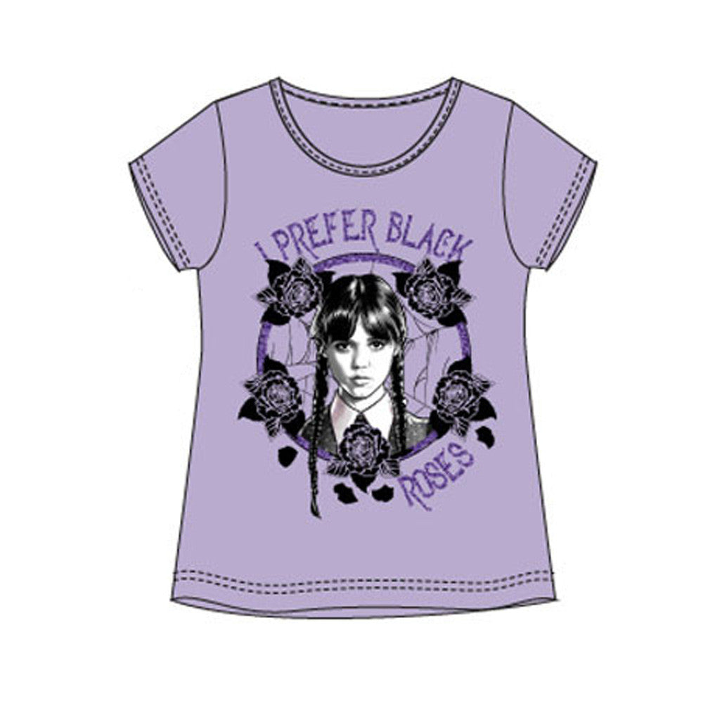 Wednesday Black Roses Kinder Kurzarmshirt, Oberteil 6 Jahre
