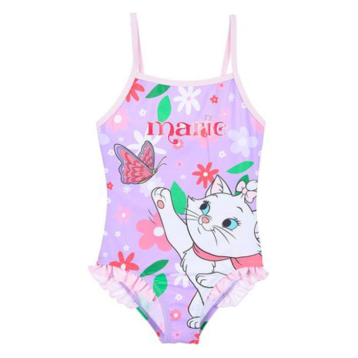Disney Marie Flowers Purple Katzen Kinder Badeanzug, Schwimmen 6 Jahre / 116 cm