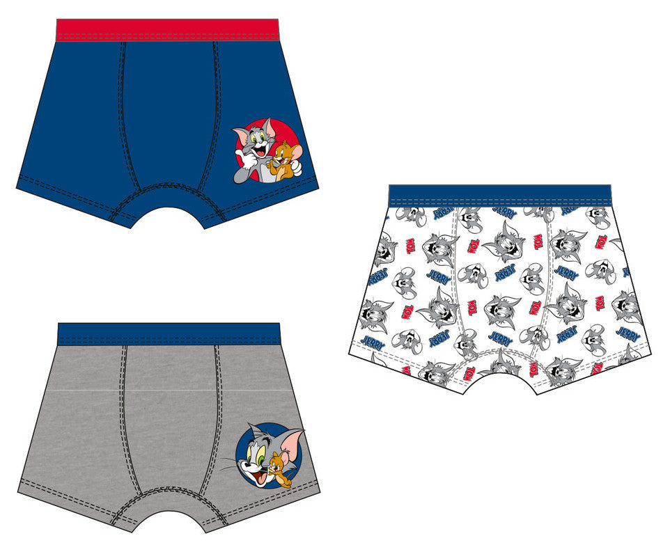 Tom und Jerry Kinder Boxershorts 3 Stück/Packung 122/128 cm