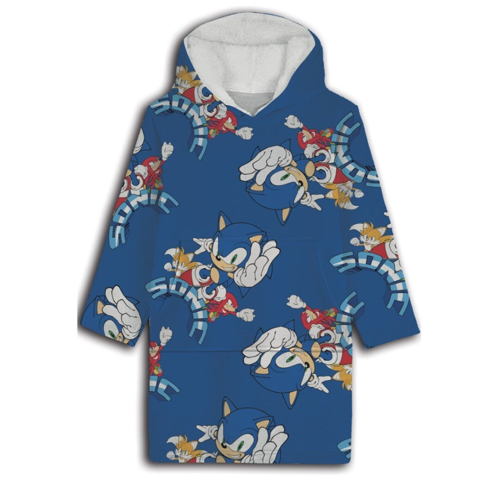 Sonic the Hedgehog Tragbare Plüschfleecedecke, Poncho
