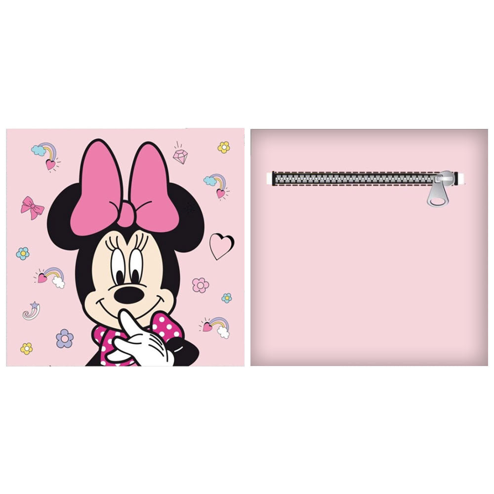 Disney Minnie Kissen, dekoratives Kissen mit abnehmbarem Bezug 35x35 cm Samt
