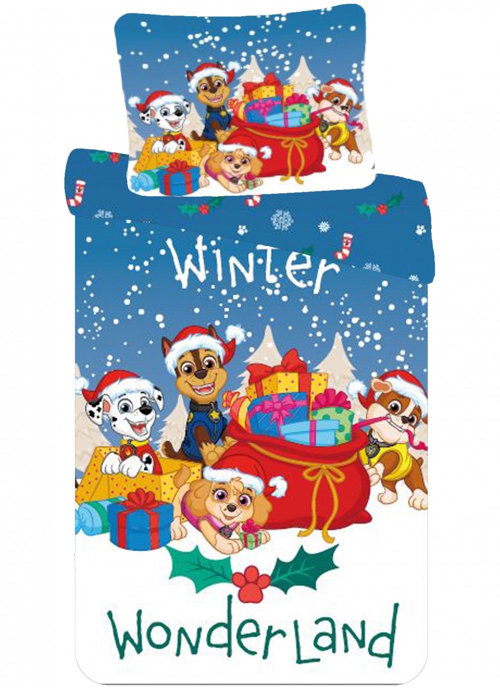 Paw Patrol Holiday Weihnachtsbettbezug 140×200cm, 70×90 cm