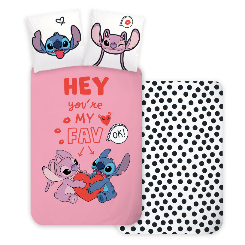 Disney Lilo und Stitch Hey Kinderbettwäsche 100×135 cm, 40×60 cm