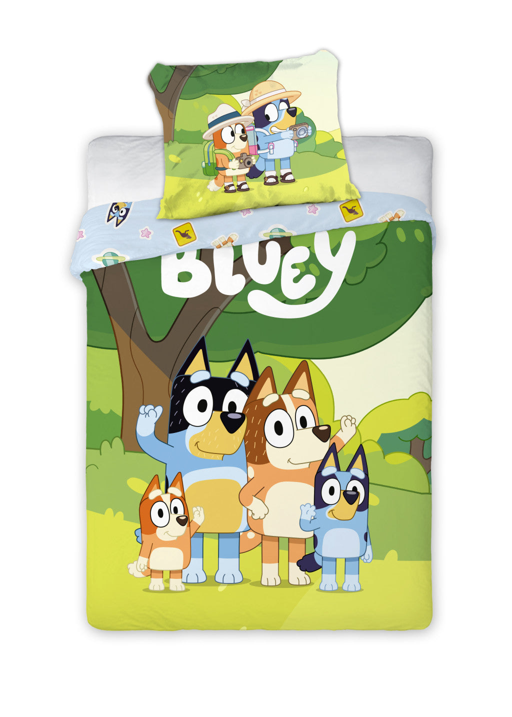 Bluey Family Snuggle Kinder, Kindergarten-Bettwäsche 100×135cm, 40×60 cm