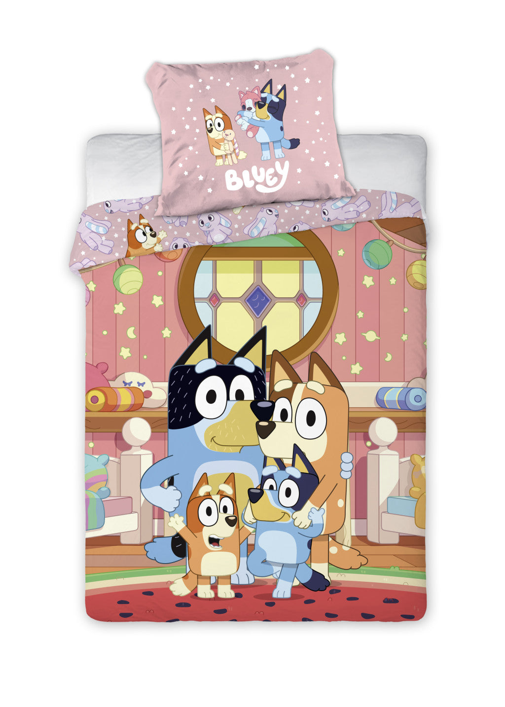 Bluey At Home Kinderbettwäsche für das Kinderzimmer 100×135cm, 40×60 cm