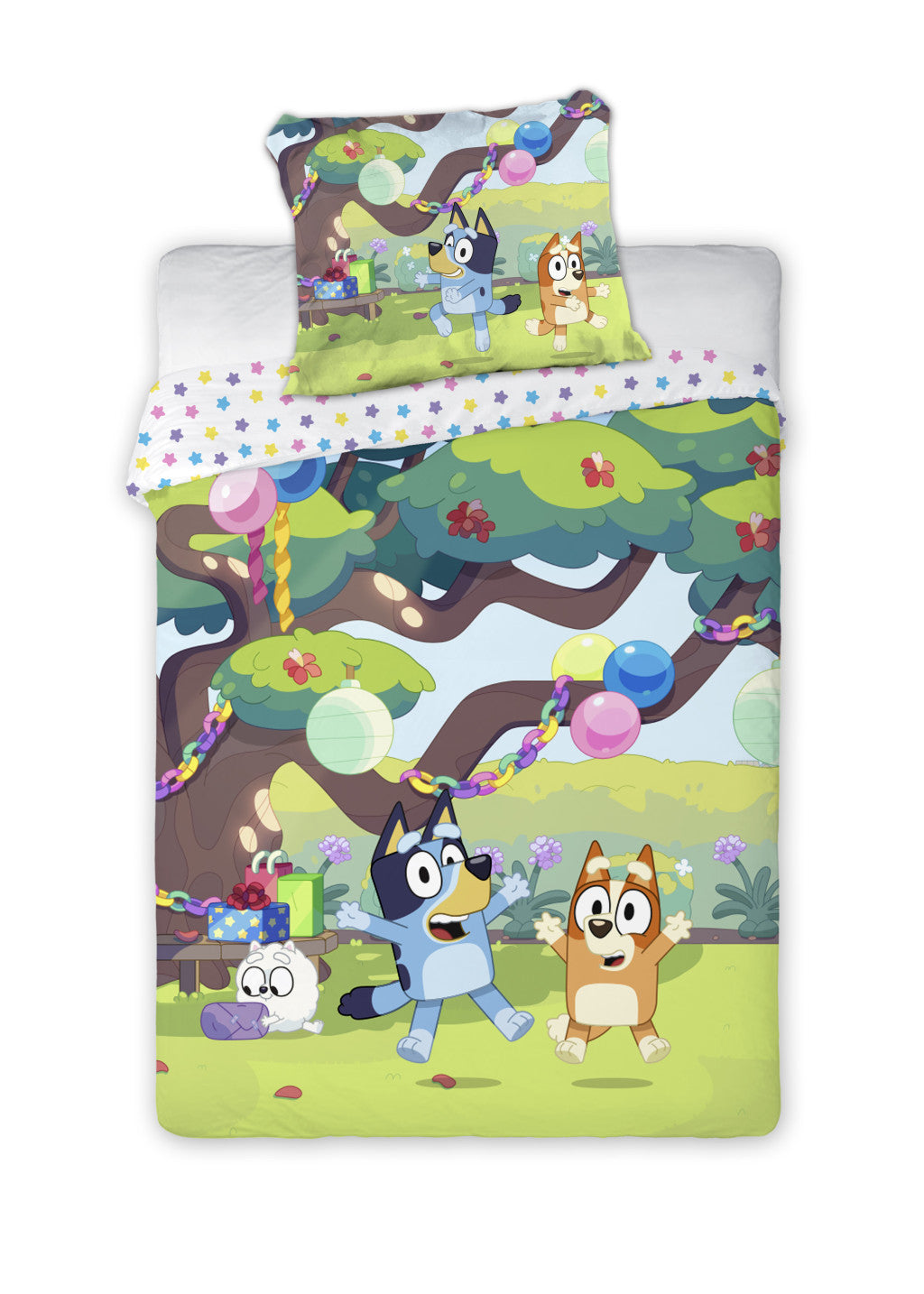 Bluey Garden Party Kinderbettwäsche 100×135cm, 40×60 cm