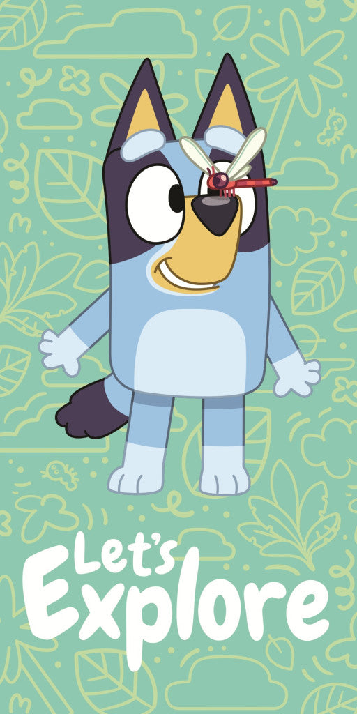 Bluey Explore Badehandtuch, Strandtuch 70x140cm