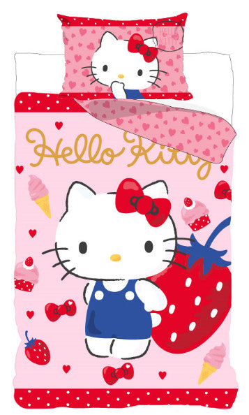 Hello Kitty Strawberry Bettwäsche 140×200cm, 70×90 cm
