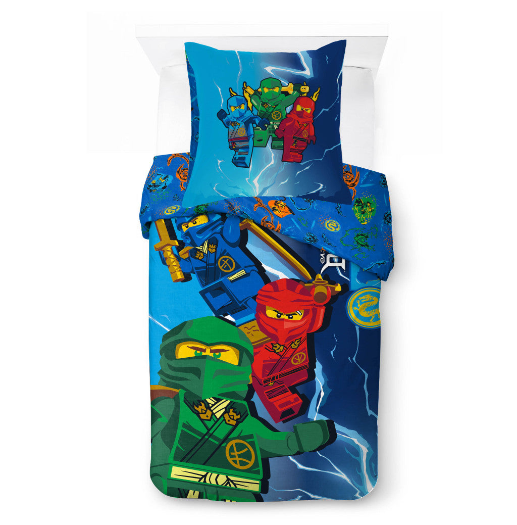 Lego Ninjago Dragon's Rising Kinder-Bettwäsche für Kindergarten 100×135 cm, 40×60 cm