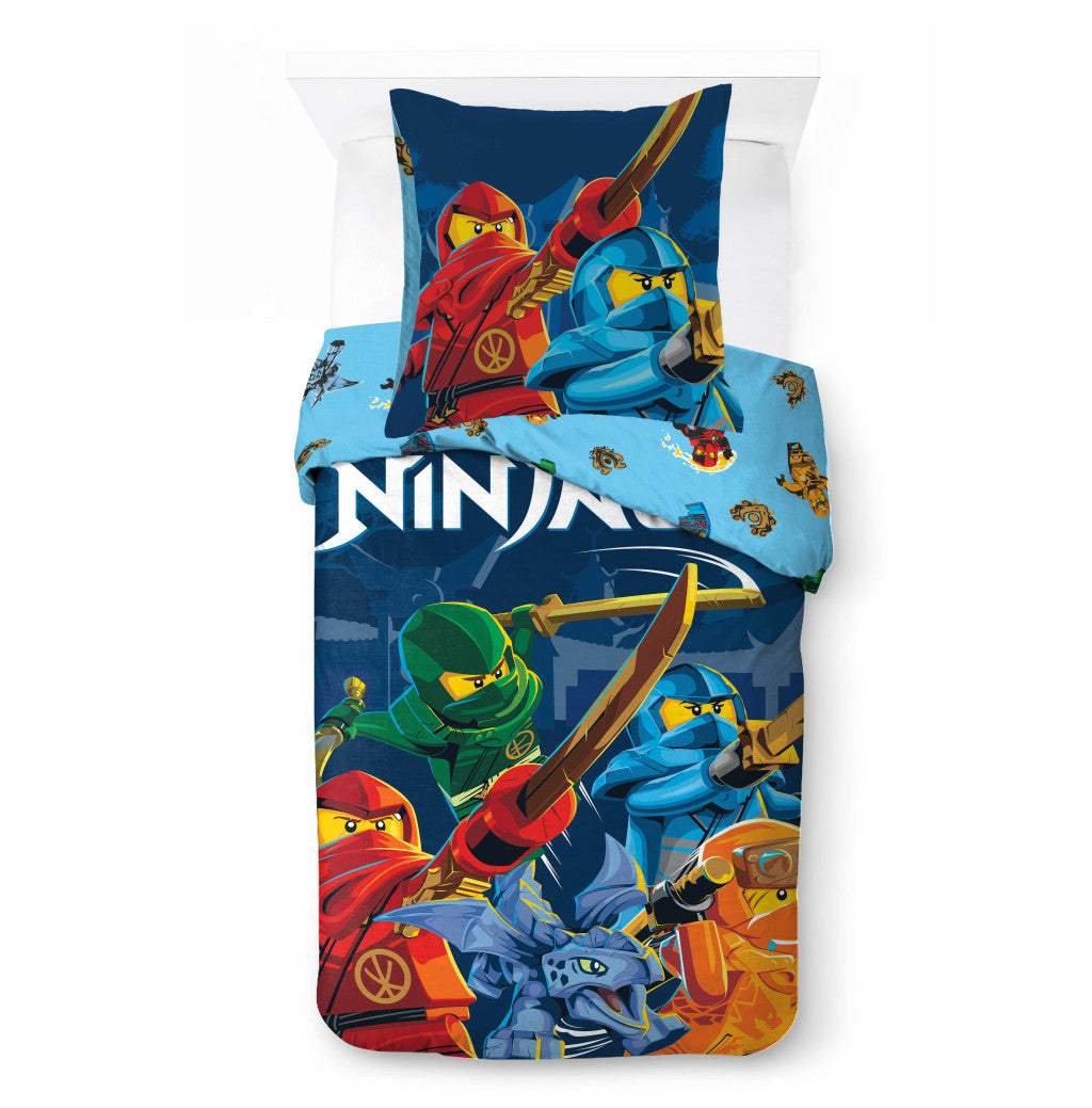 Lego Ninjago Elemental Wonders Kinderbettwäsche-Set für den Kindergarten 100×135 cm, 40×60 cm