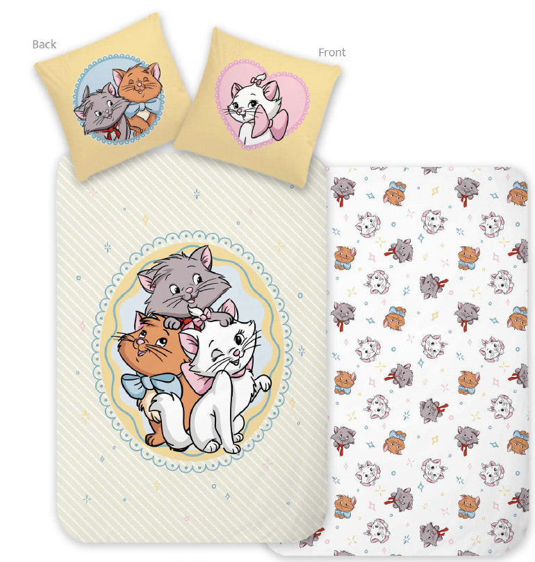 Disney Marie Trio Kinder Bettenbezug 100×135 cm, 40×60 cm