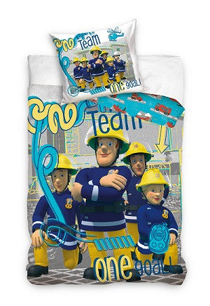Feuerwehrmann Sam Team Goal Bettwäsche 140×200cm, 70x90 cm