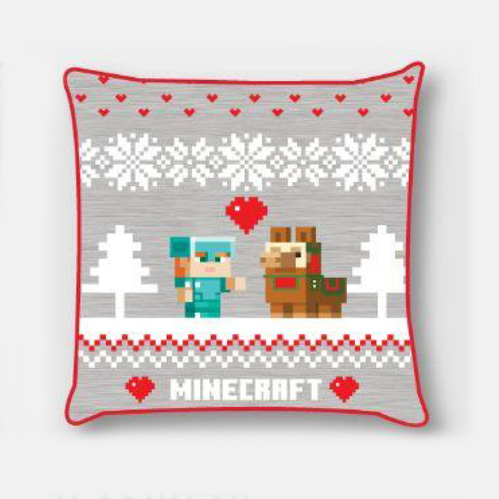 Minecraft Holiday Weihnachten Kissenbezug 40x40 cm Samt
