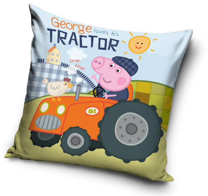 Peppa Wutz George's Tractor Velour-Kissenbezug 40x40 cm