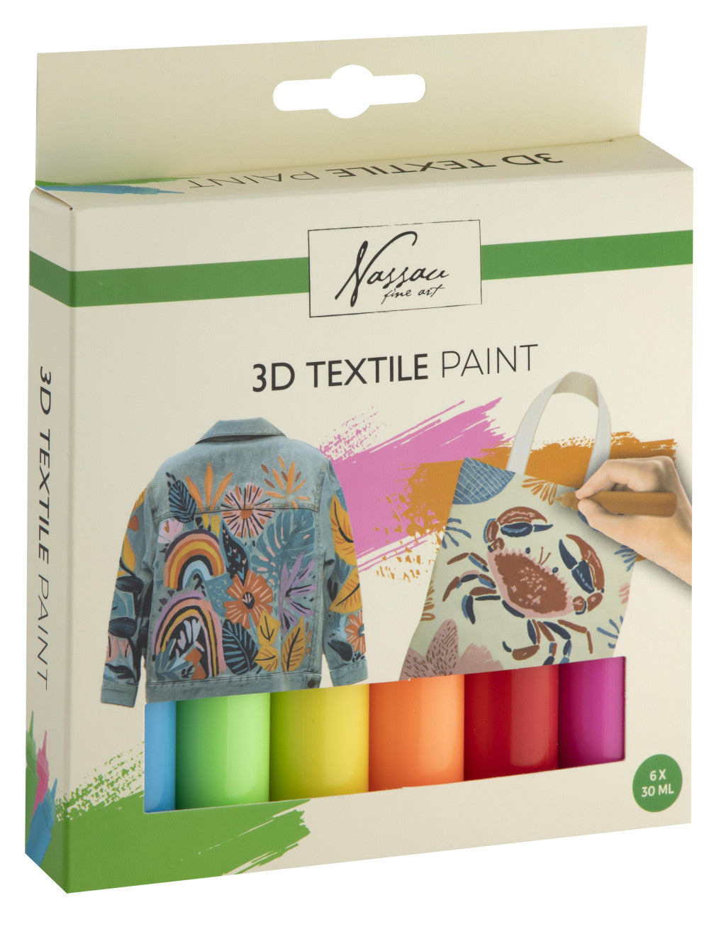 Farbe Nassau 3D Neon Textilfarbe Set 6-teilig