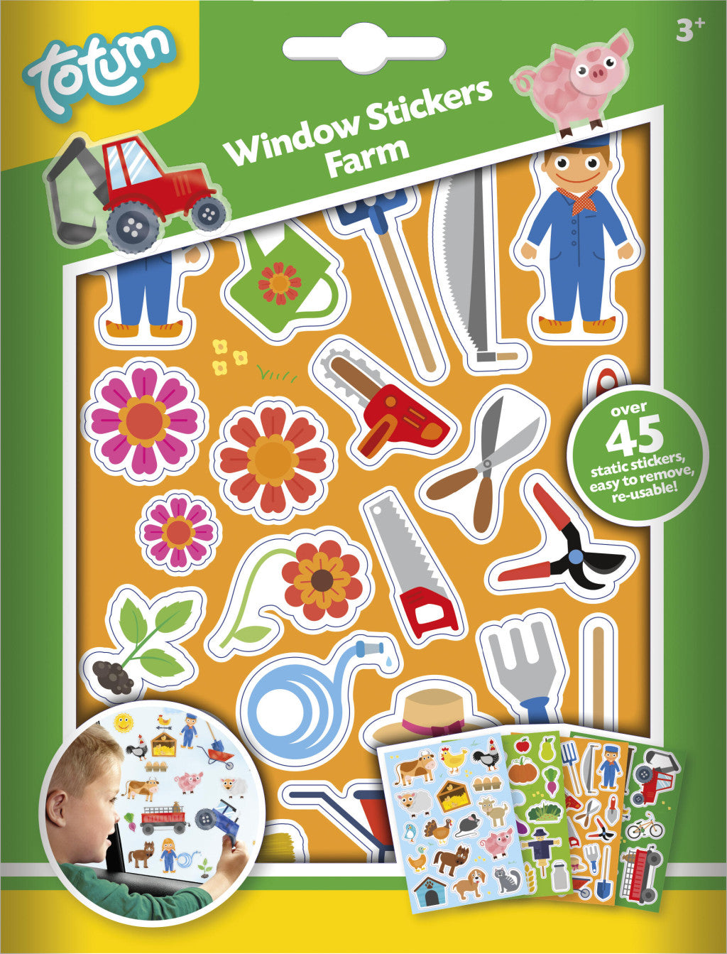 Tiere Tools Farm Fensteraufkleber Set