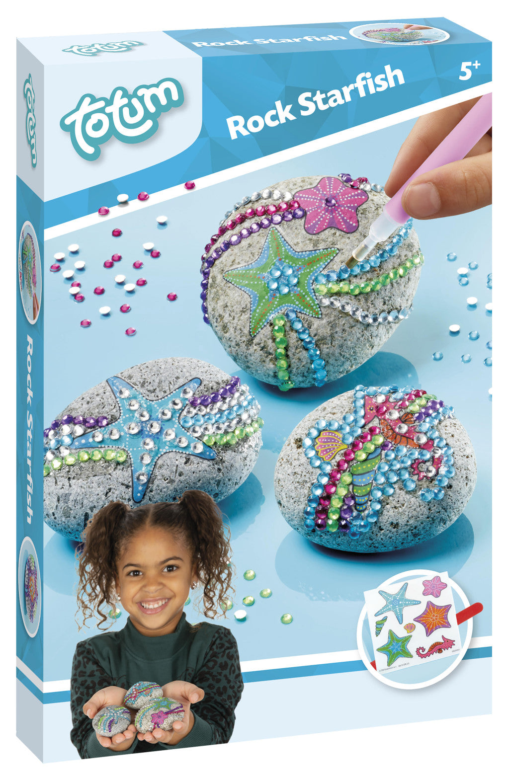 Farbe Starfish Dekoratives Kieselstein-Set mit Aufklebern