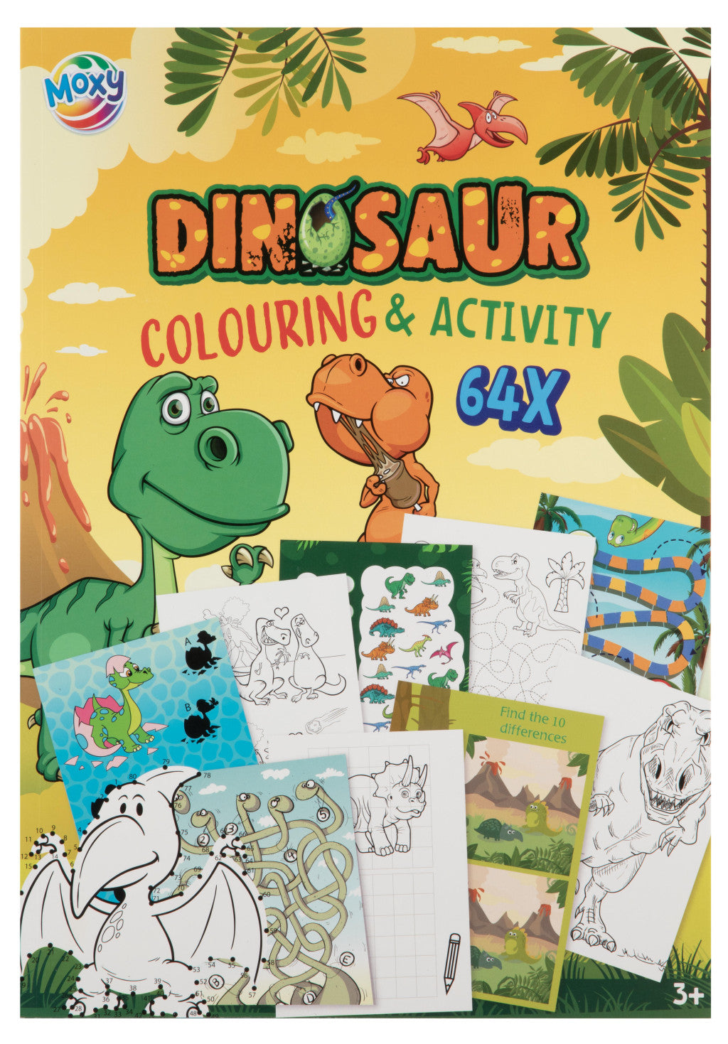 Dinosaurier Fun Ausmal- und Aktivitätenset 64 Seiten