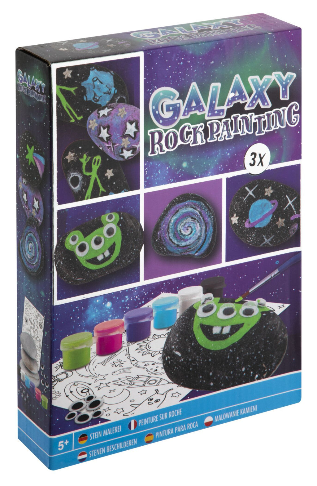 Platz Galaxy Buntes Kieselstein-Malset mit Aufklebern