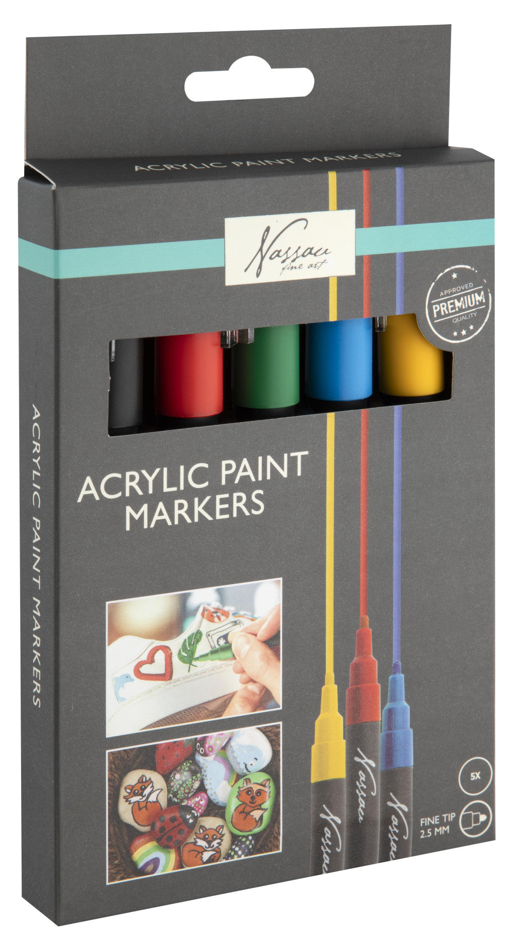 Farbe Nassau Acrylfilzstift-Set, 5 Stück