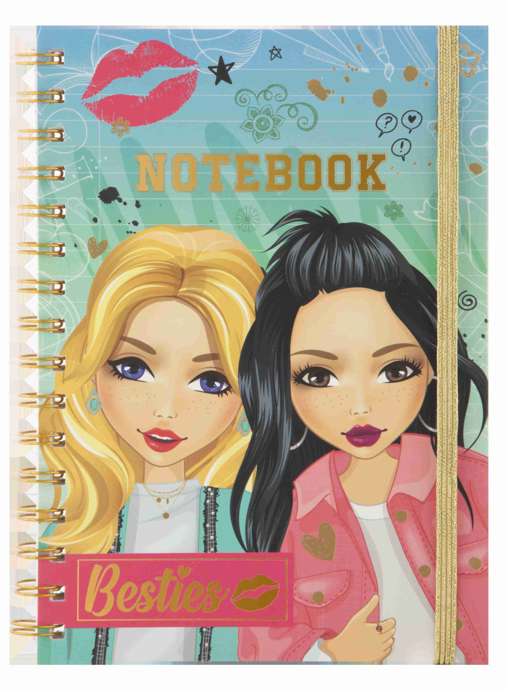 Farbe Besties Duo Mädchen Spiralnotizbuch, Heft A5