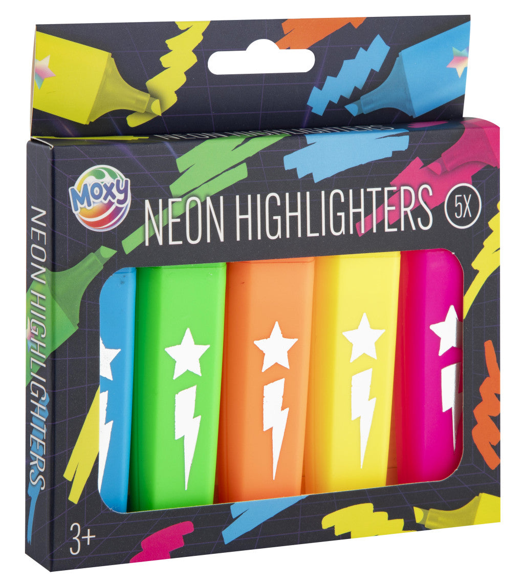 Farbe Neon Set aus 5 bunten Textmarkern