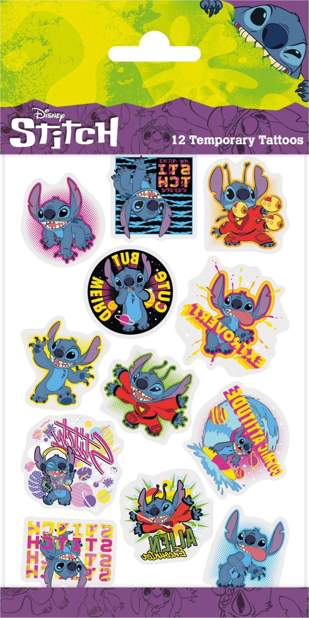 Disney Lilo und Stitch Extrovert Tattoo-Set 12 Stück