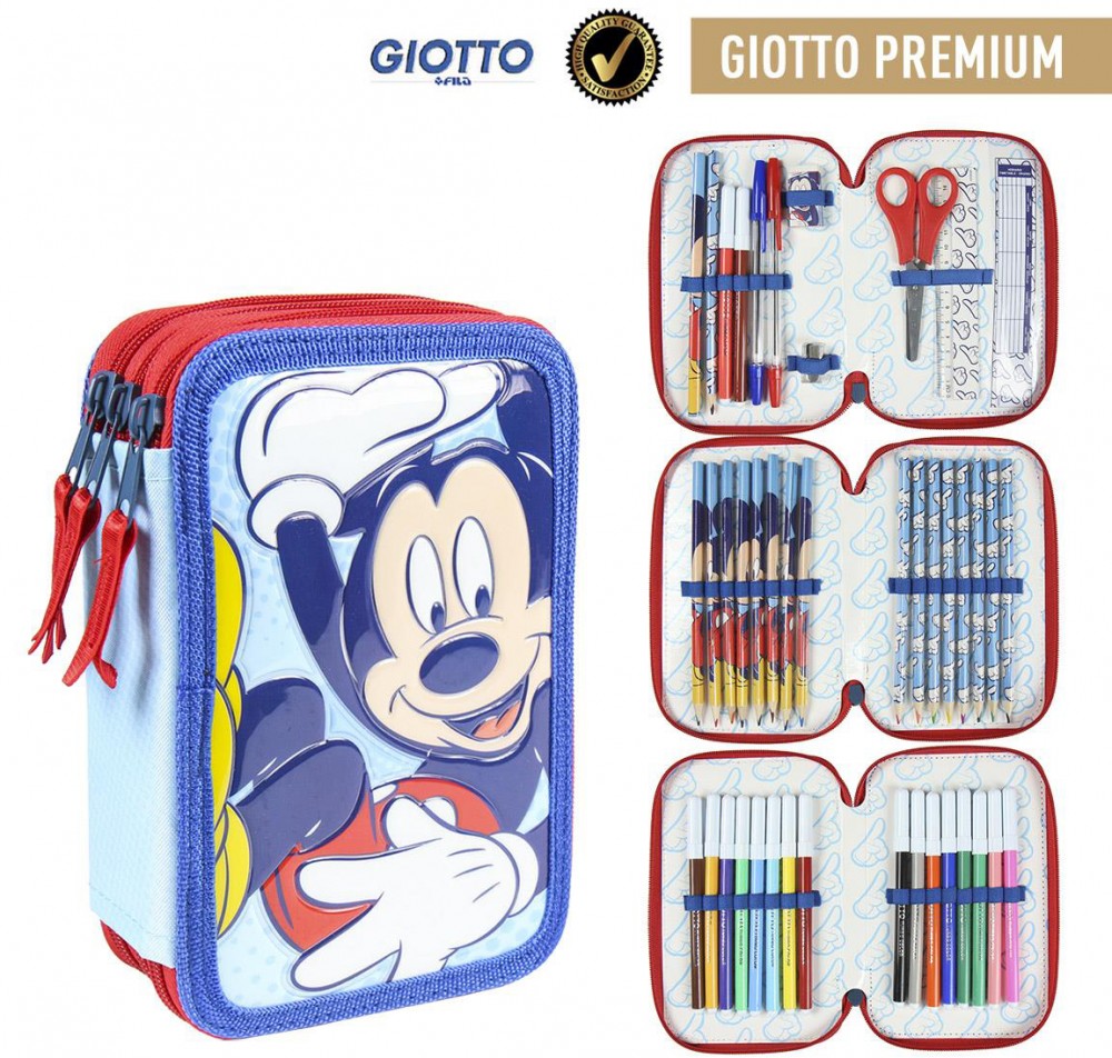 Disney Mickey Laugh gefülltes 3-stöckiges Federmäppchen Giotto