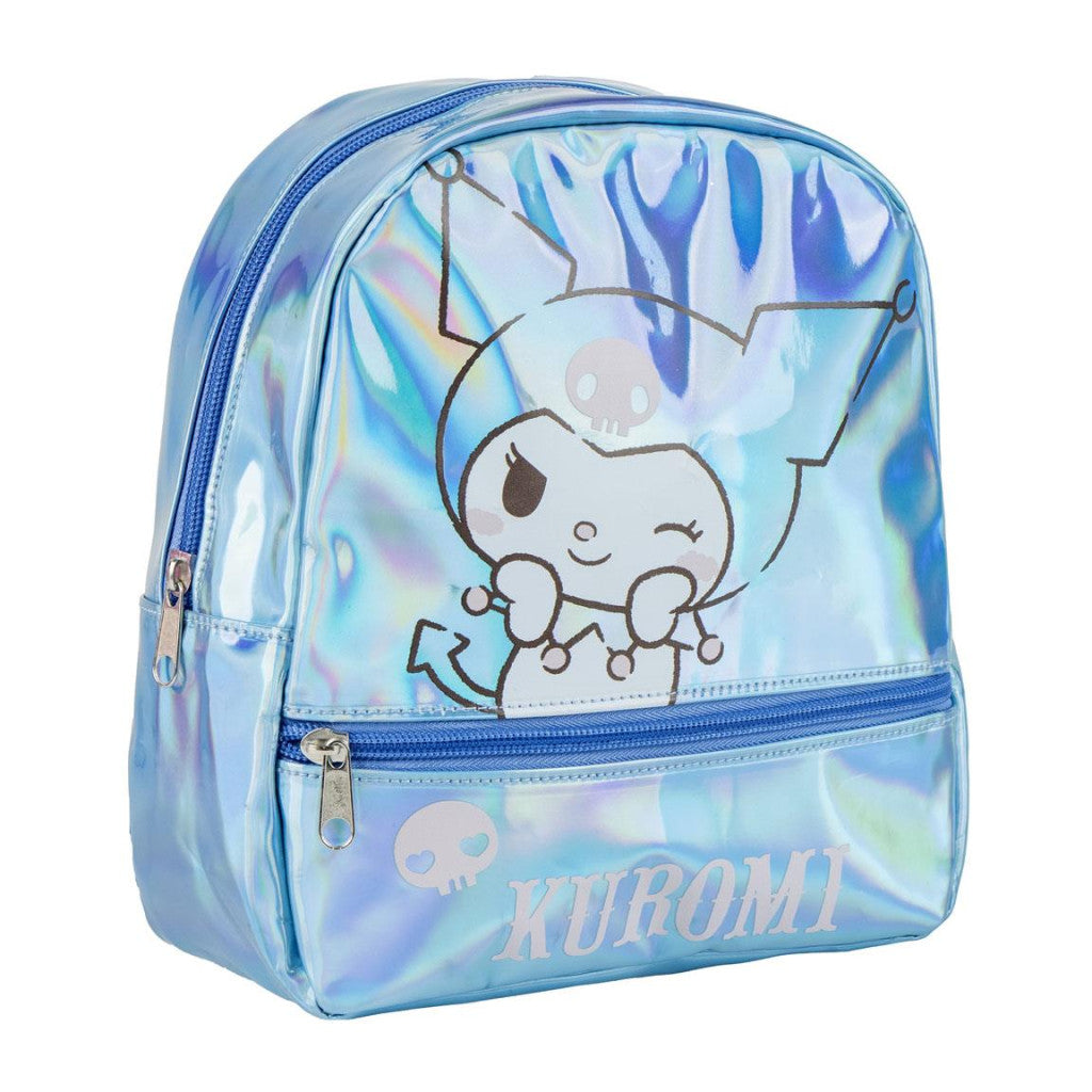 Hello Kitty Kuromi Iridescent holografischer Rucksack, 23 cm Tasche