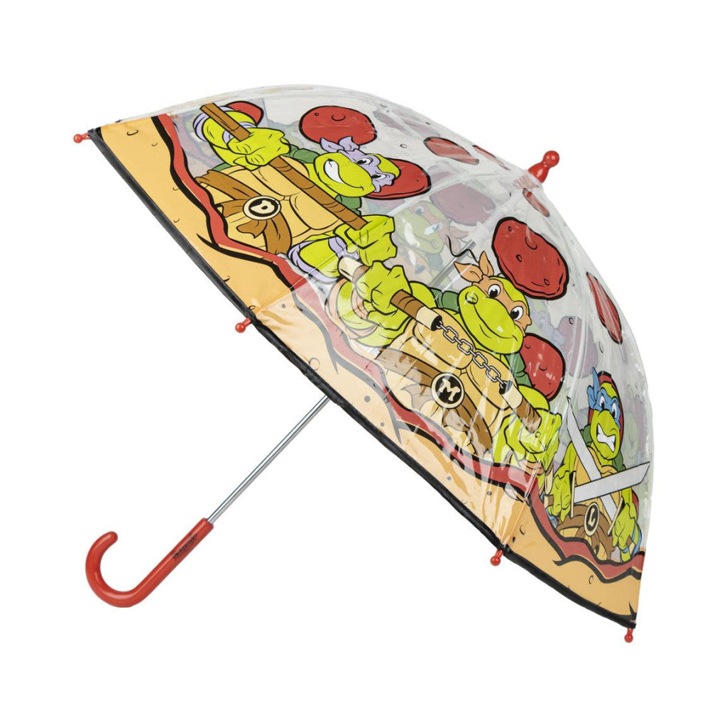Teenage Mutant Ninja Turtles Pizza Kinder transparenter Regenschirm Ø71 cm