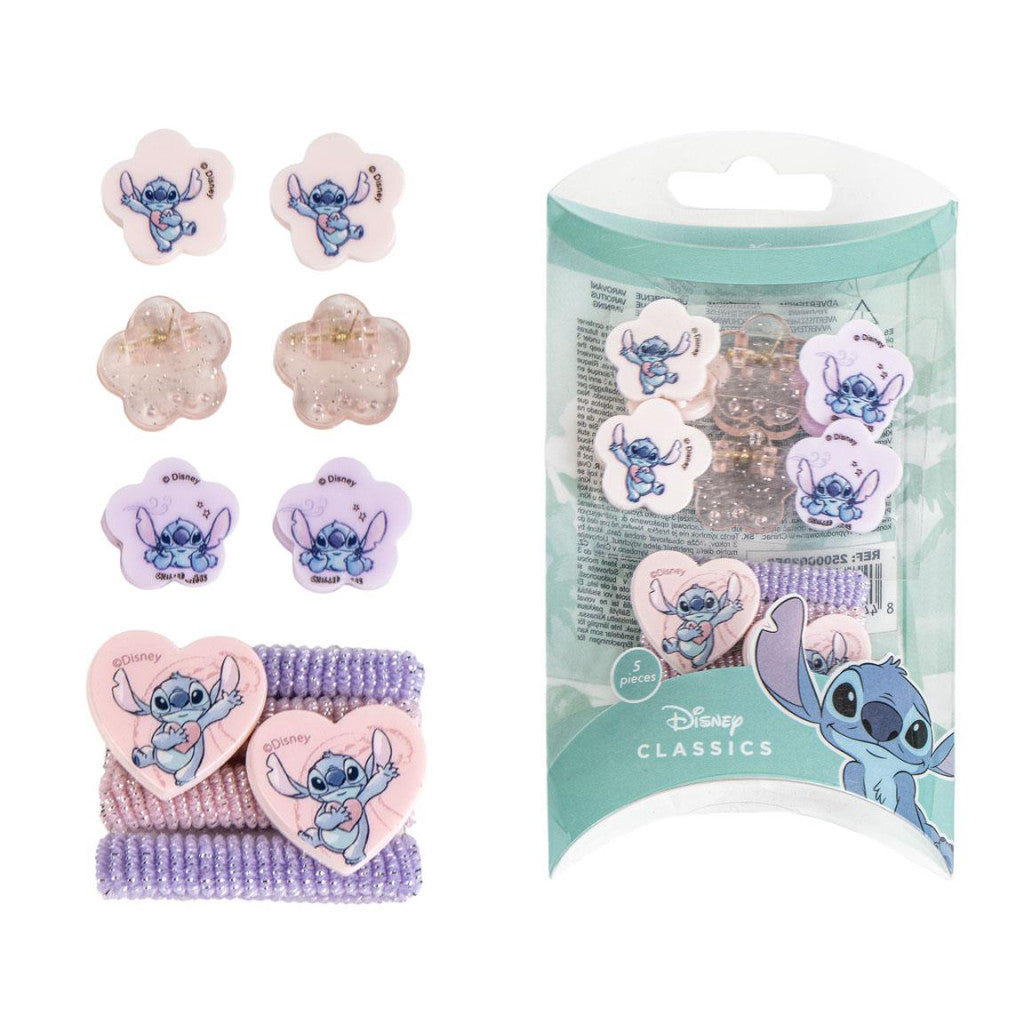 Disney Lilo und Stitch Alien Heart Haarspange, Haargummi-Set in einer Box