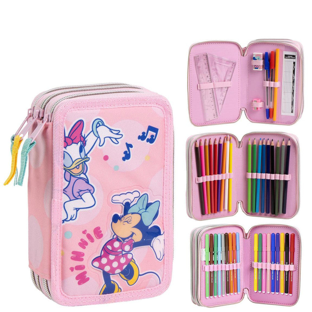 Disney Minnie Music gefülltes dreistöckiges Federmäppchen Giotto