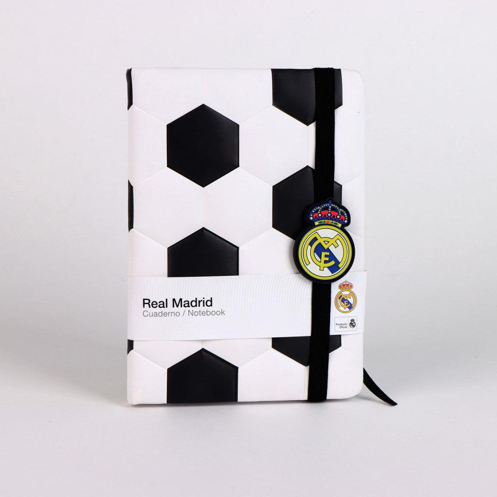 Real Madrid Ball gepolstertes Notizbuch, liniertes Notizbuch