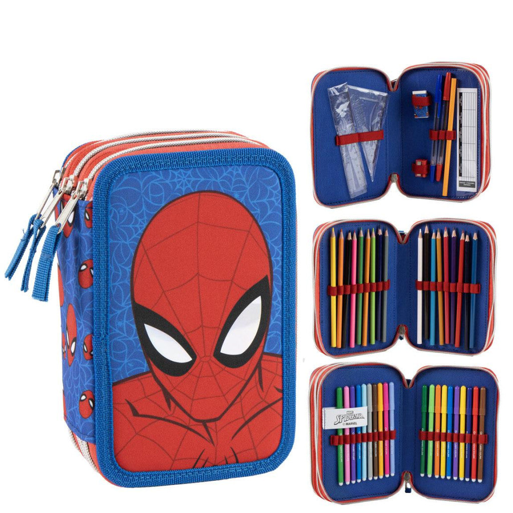 Spiderman Focusing gefülltes 3-stöckiges Giotto Federmäppchen