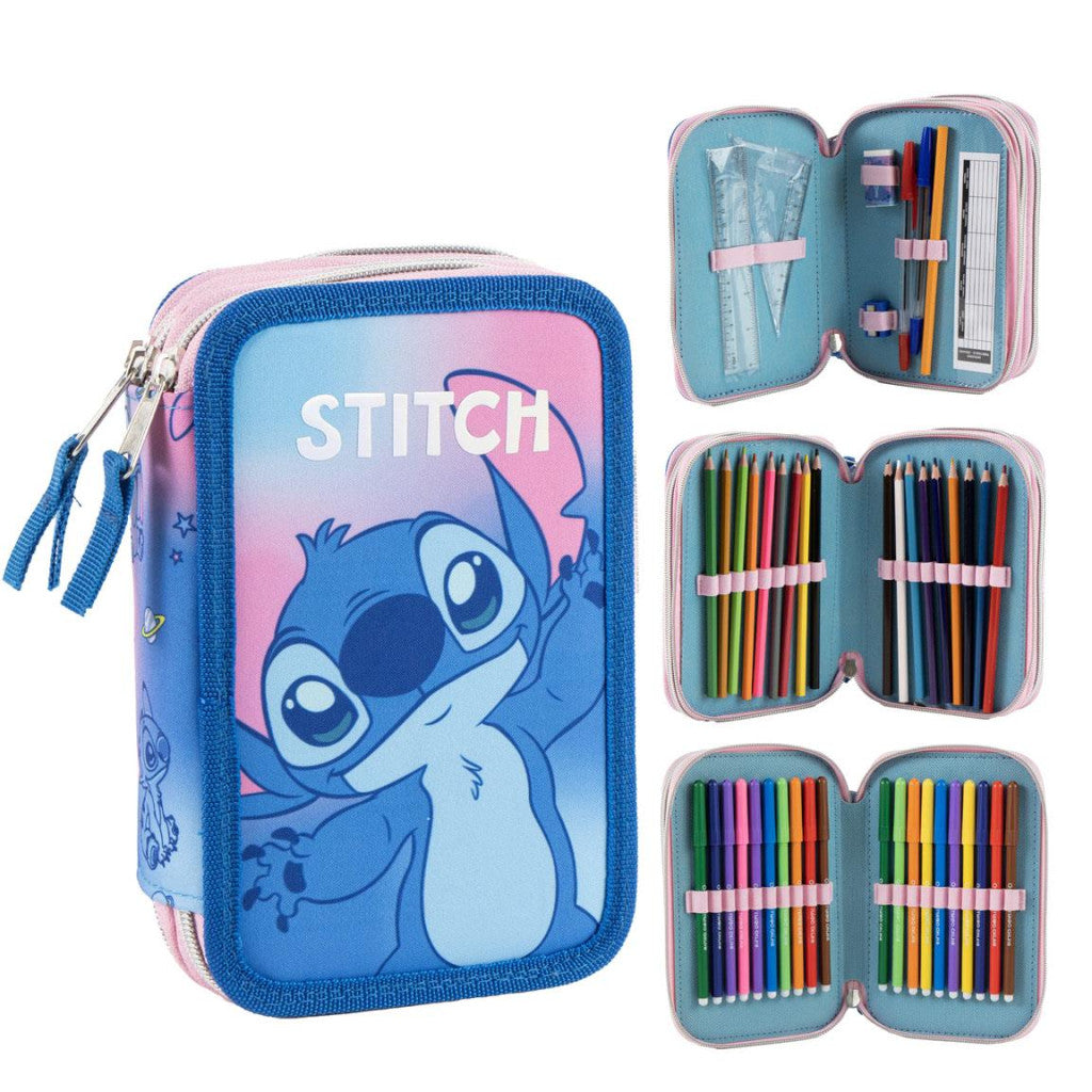 Disney Lilo und Stitch Galaxy 3-stöckiges gefülltes Federmäppchen Giotto