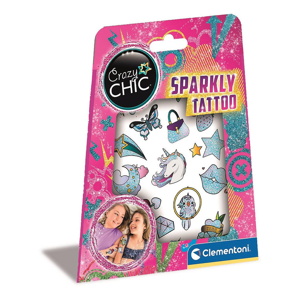 Crazy Chic Sparkly Glitzer-Tattoo Clementoni